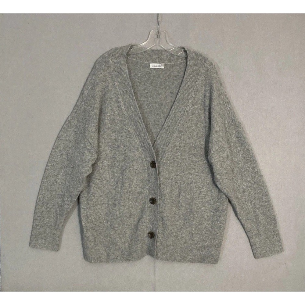 Calvin Klein Oversize Cardigan Sweater Women's Size XL Relaxed Fit Grandpa Style
